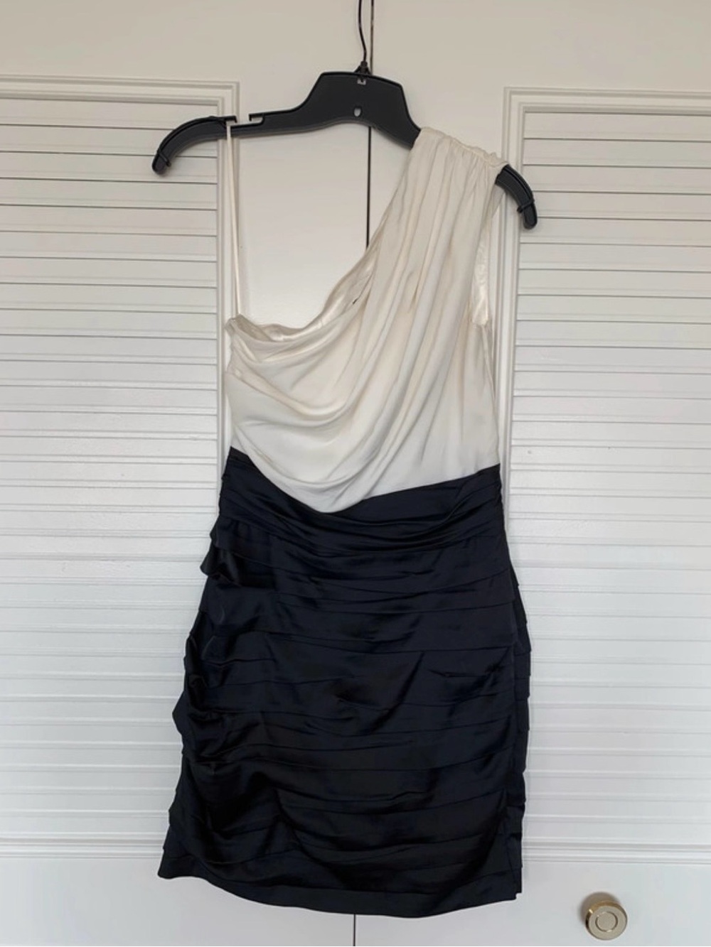 Express B&W One-Shoulder Cocktail Dress